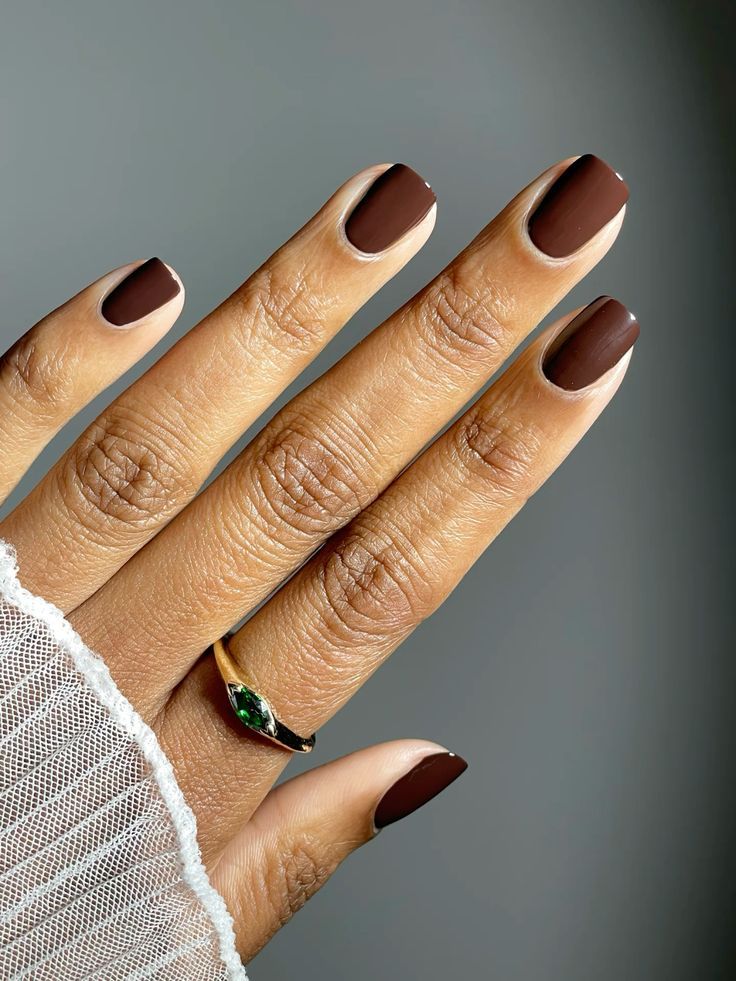 chocolate brown nails